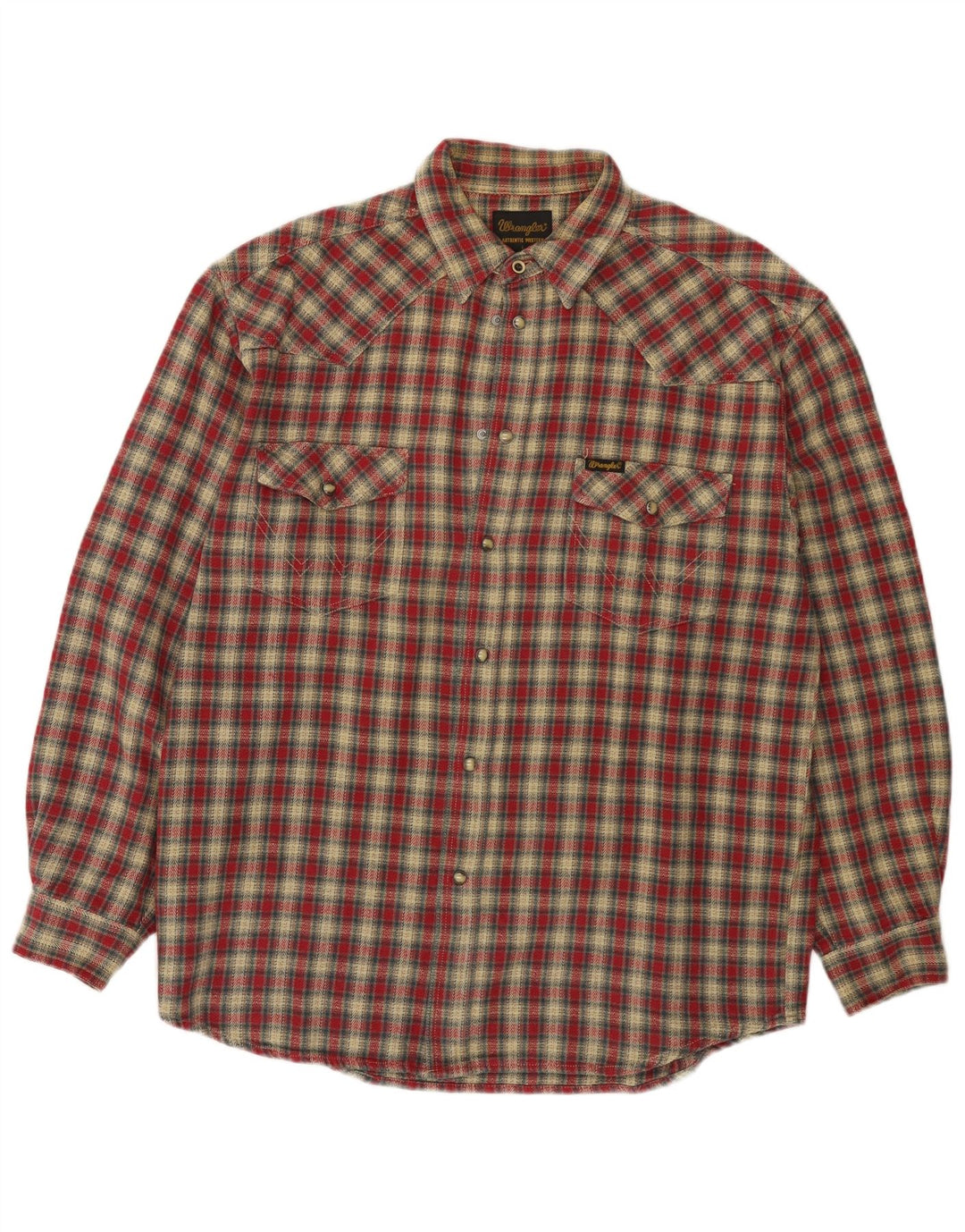 Cămașă de flanel pentru bărbați Wrangler, bumbac cu carouri roșii mari