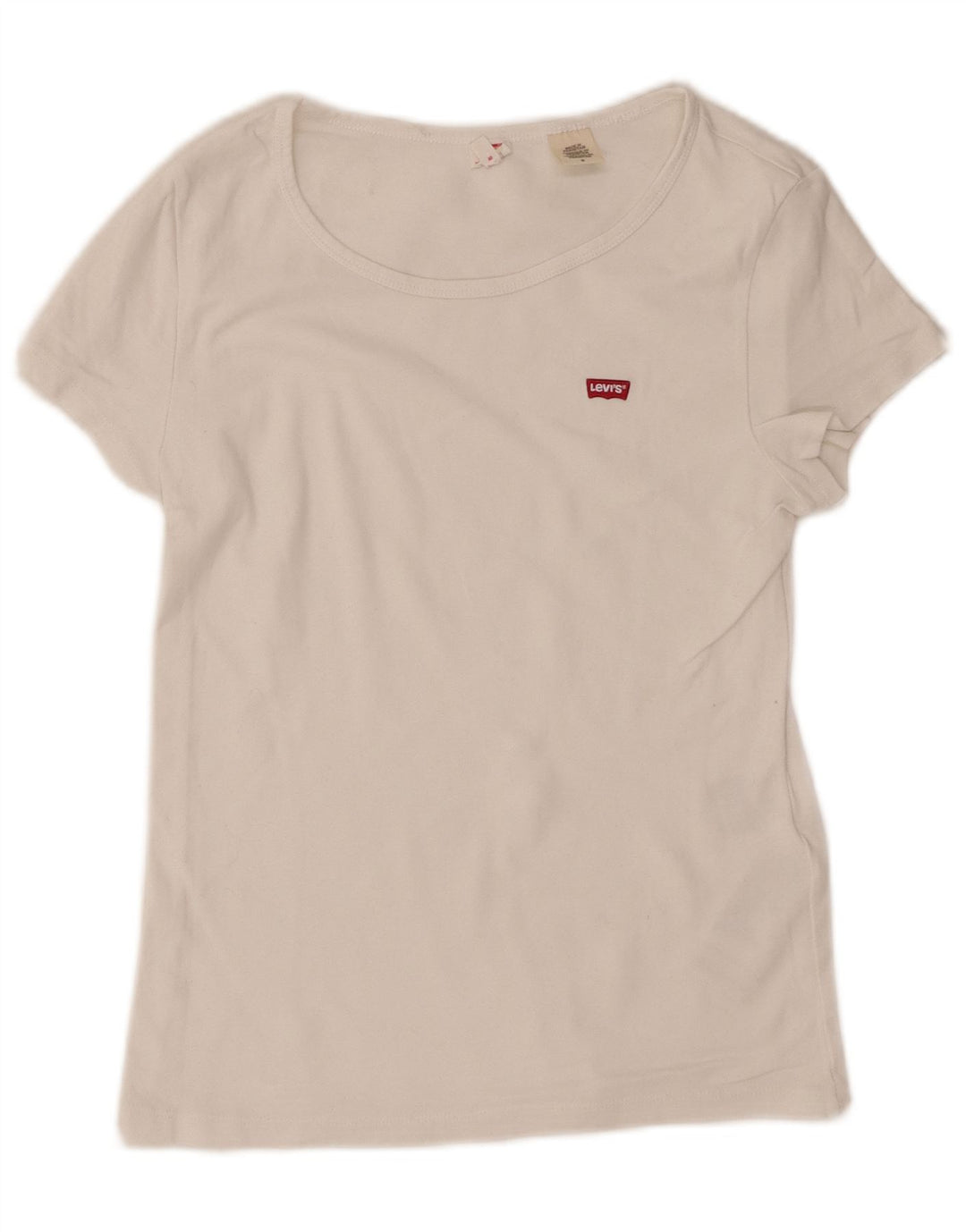 LEVI'S Womens T-Shirt Top UK 12 Medium White Cotton