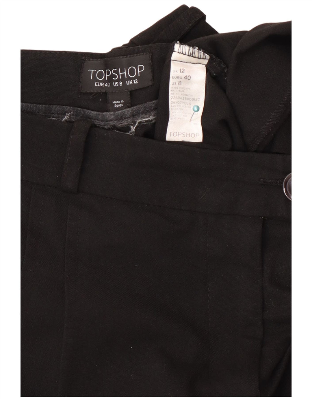 Pantaloni tăiați conici pentru femei Zara EU 40 Mediu L30 L25 Poliester negru