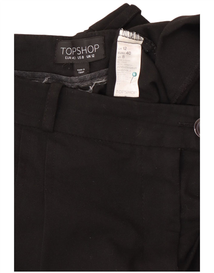 Pantaloni tăiați conici pentru femei Zara EU 40 Mediu L30 L25 Poliester negru