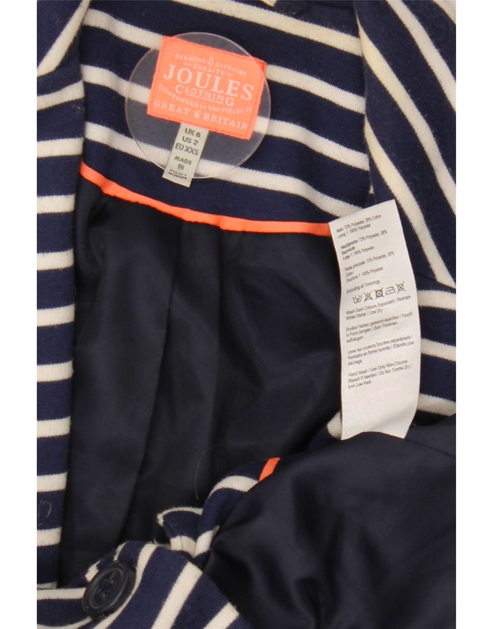 Jachetă Blazer pentru femei Joules cu 1 nasture UK 6 XS Poliester cu dungi bleumarin