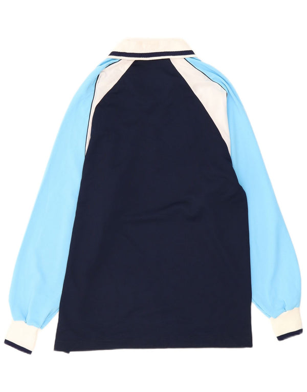 ERREA Tricou polo rugby cu mânecă lungă pentru bărbați, albastru bleumarin mediu