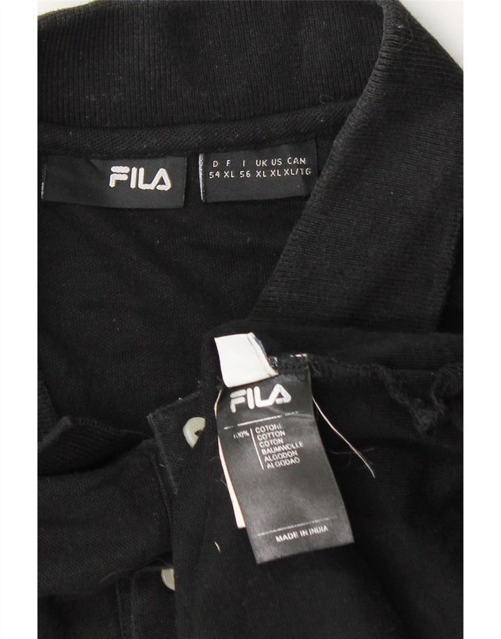 Tricou polo pentru bărbați FILA XL bumbac negru