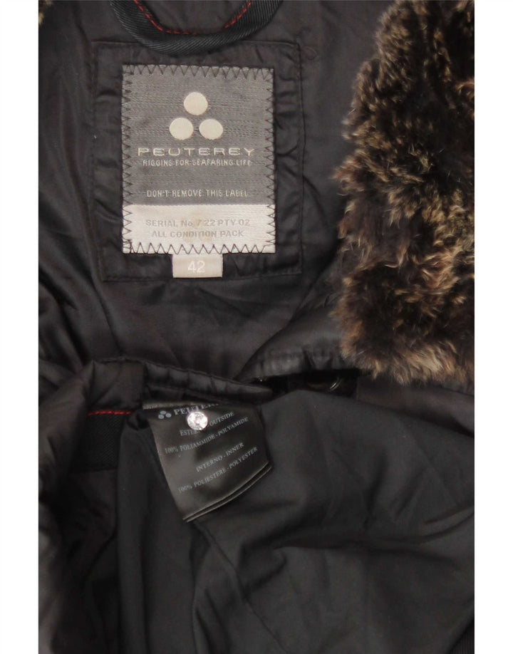 PEUTEREY Palton căptușit cu glugă pentru bărbați IT 42 Medium Black