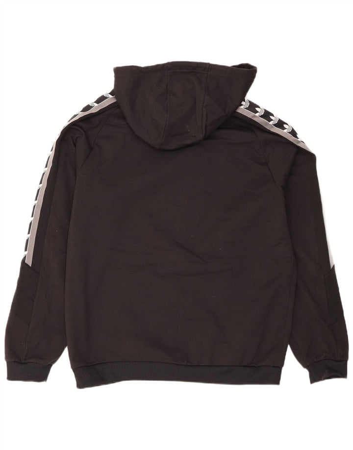 Pulover cu glugă grafic pentru bărbați Adidas, mediu negru, poliester bloc de culoare