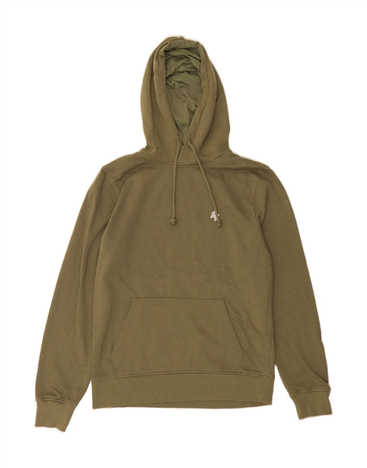 JACK & JONES Mens Hoodie Jumper Small Khaki Cotton Vintage Jack & Jones and Second-Hand Jack & Jones from Messina Hembry 