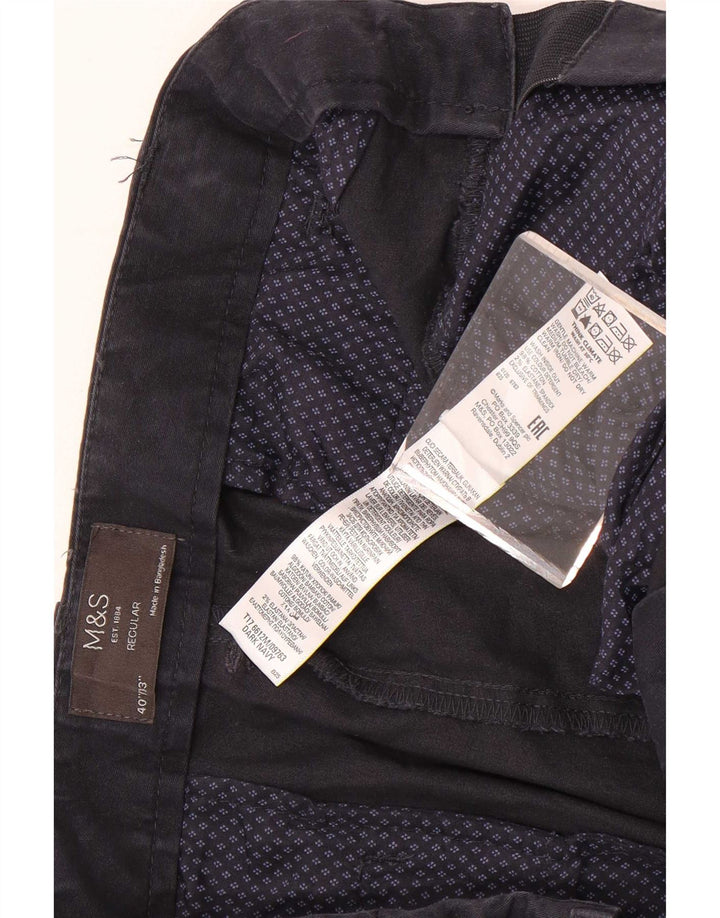 Pantaloni chino obișnuiți pentru bărbați Marks & Spencer L40 L33 Bumbac bleumarin
