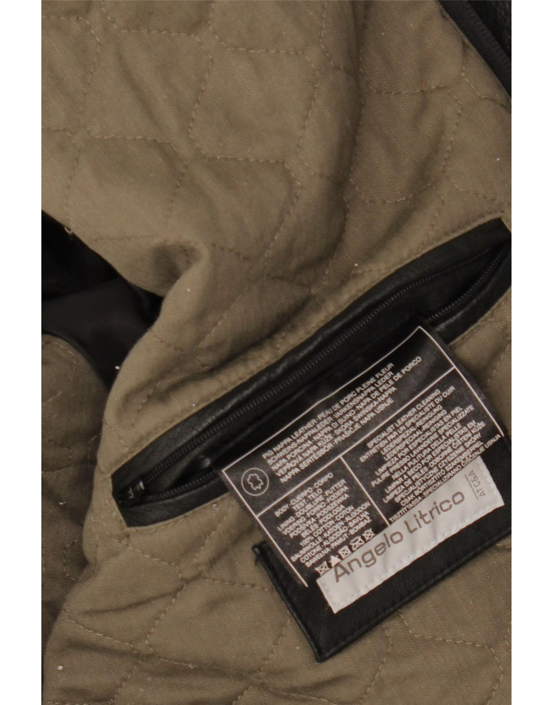 ANGELO LITRICO Jachetă din piele pentru bărbați UK 42 XL Piele neagră