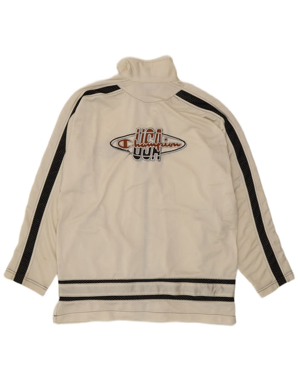 Champion Mens USA Tracksuit Top Jacket Medium Off White Colourblock Sports