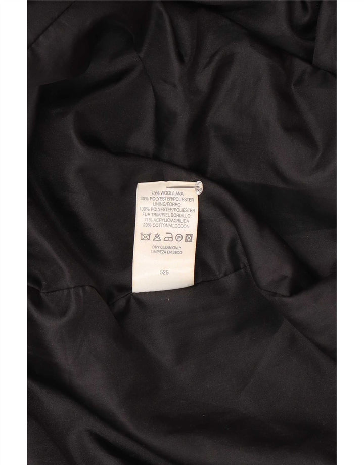 St. Bernard Womens Double Breasted Coat UK 14 Large Black Wool