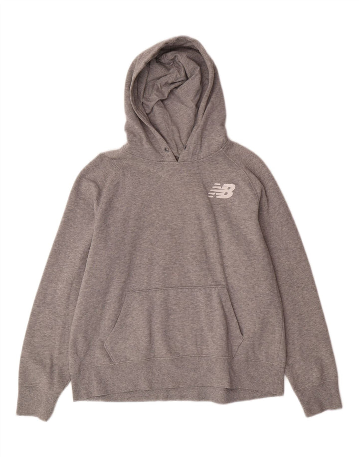 NEW BALANCE Womens Hoodie Jumper UK 14 Medium Grey Vintage New Balance and Second-Hand New Balance from Messina Hembry 