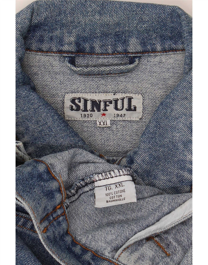 Sinful Jachetă de blugi pentru bărbați UK 44 2XL Bumbac albastru