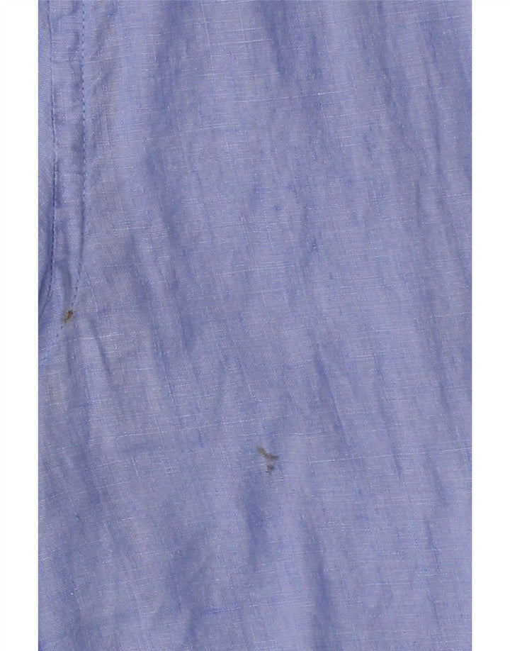 TOMMY HILFIGER Mens Regular Fit Shirt Large Blue Linen