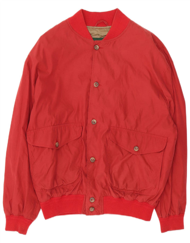 Brooksfield Mens Bomber Jacket IT 48 Medium Red Viscose