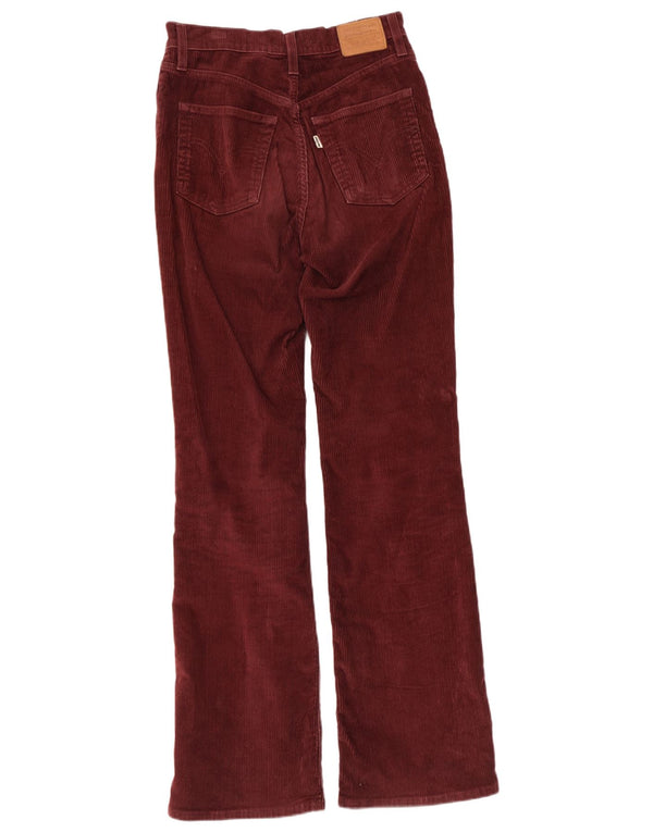 Pantaloni Levi's pentru femei Ribcage Bootcut velur W26 L33 bumbac burgundy
