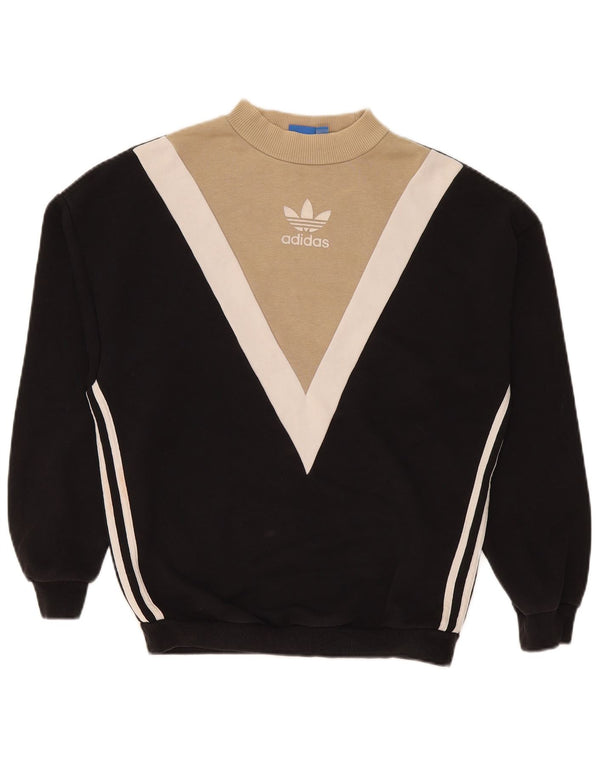 Pulover supradimensionat pentru femei Adidas UK 10 Mic negru Colorblock
