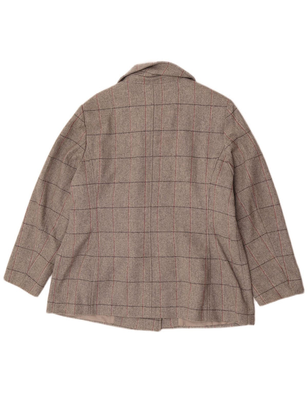 Palton dublu pentru femei Marks & Spencer UK 18 XL Lână nouă cu carouri gri