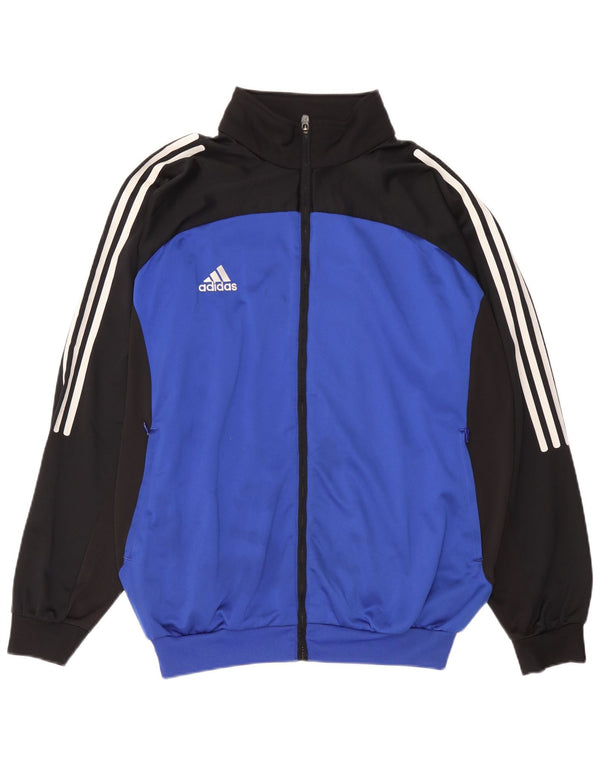 Jachetă de trening pentru bărbați Adidas UK 46/48 XL, albastru, poliester color bloc