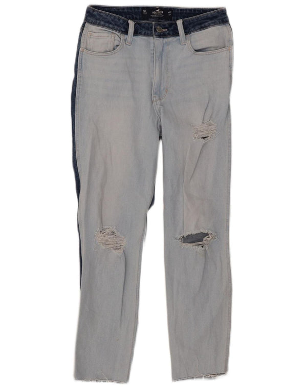 Blugi drepte Hollister Mom Distressed US 5 Small W27 L27 Albastru