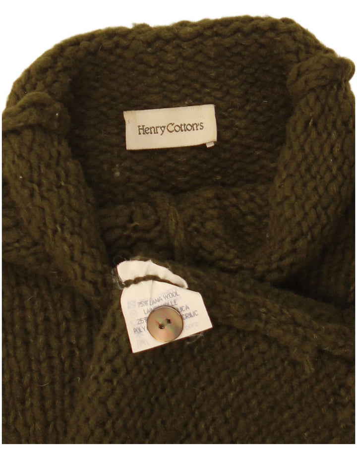 Pulover pentru femei Henry Cottons cu gât cu nasturi IT 46 Lână mare kaki