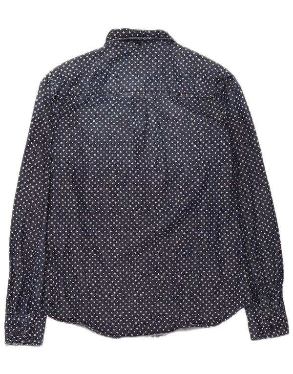 Cămașă supradimensionată din denim cu model abstract pentru femei J. Crew US 2 XS bleumarin