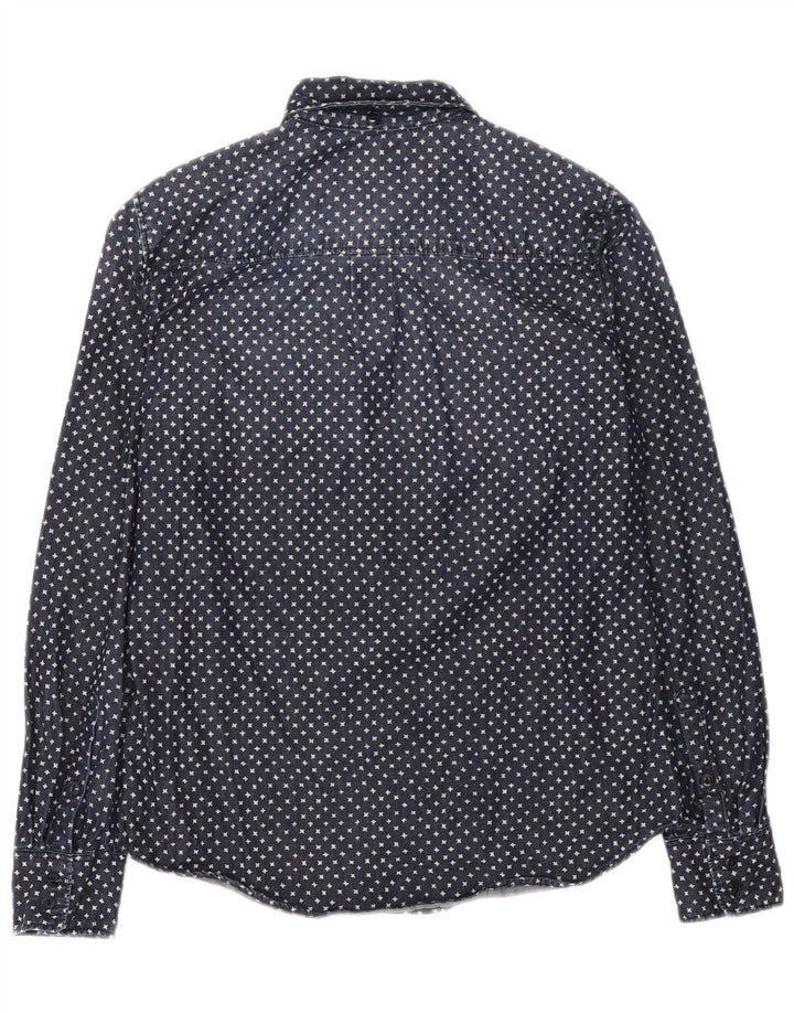 Cămașă supradimensionată din denim cu model abstract pentru femei J. Crew US 2 XS bleumarin