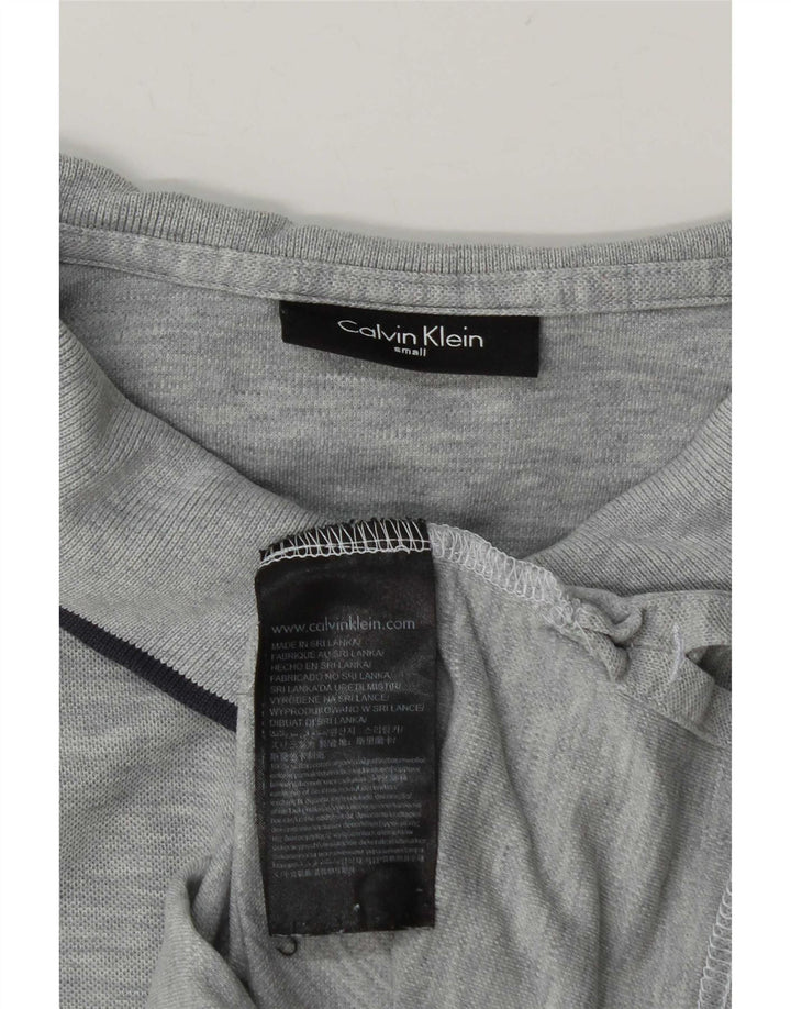 Cămașă polo Calvin Klein pentru bărbați, bumbac cu pete gri mic