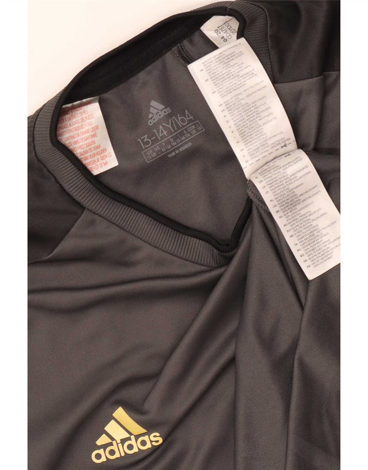 Tricou Băieți Adidas Top 13-14 Ani Gri Poliester