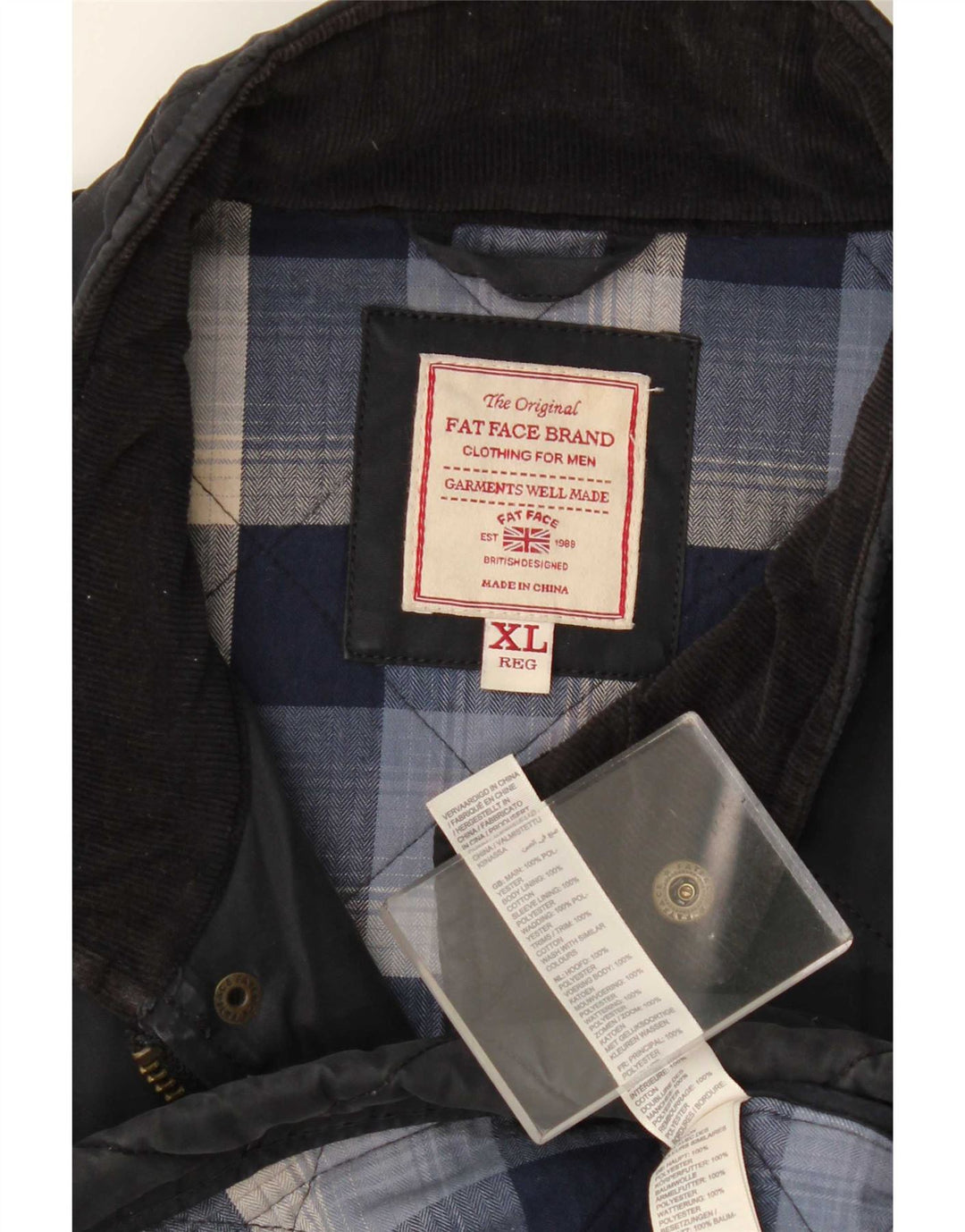 Jachetă matlasată pentru bărbați Fat Face UK 42 XL Bumbac bleumarin