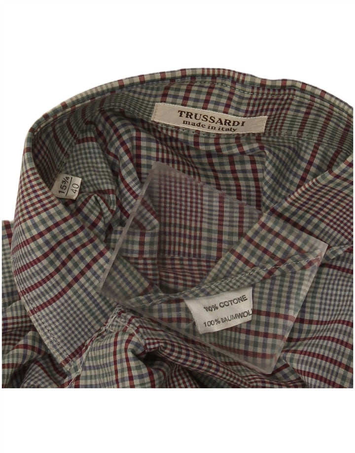 TRUSSARDI Cămașă Bărbați Mărimea 40 15 3/4 Mediu Multicolor Bumbac Check