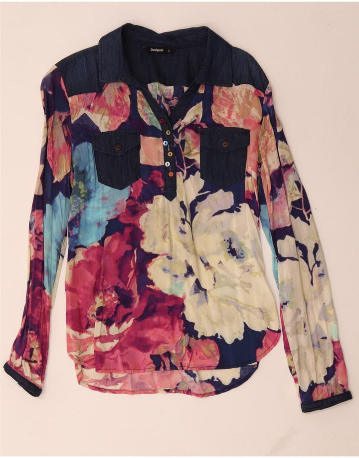 Bluză cămașă pulover pentru femei Desigual UK 10 Mic Multicolor Floral