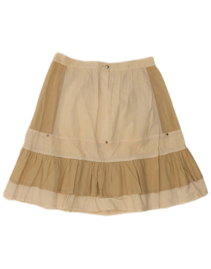 Fusta A-Line pentru femei Vintage W25 Bej Colorblock