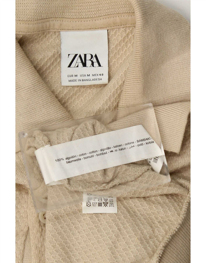 Tricou polo pentru bărbați Zara, bumbac, bej mediu