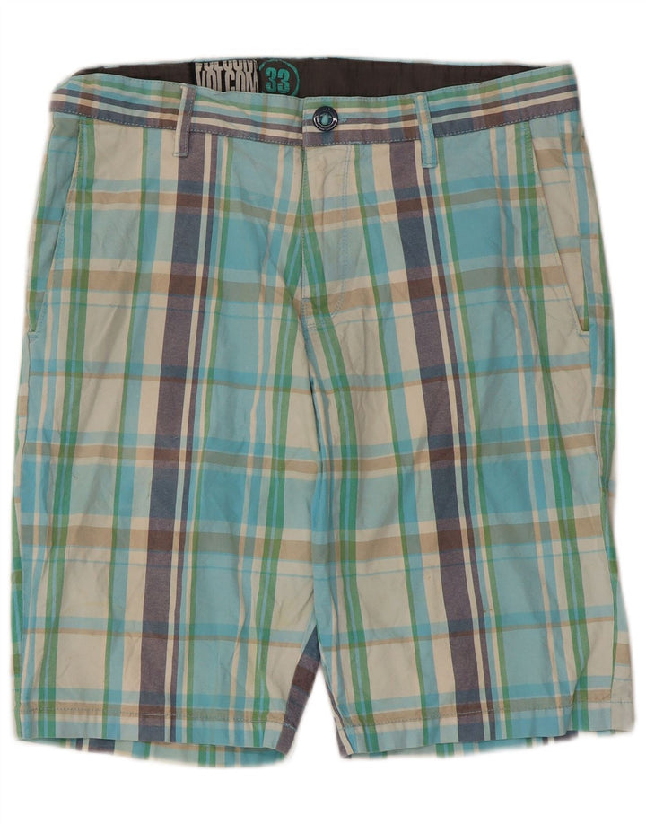 Pantaloni scurți chino pentru bărbați Volcom W33, bumbac cu carouri multicolore medii