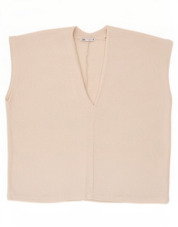 Bluză supradimensionată pentru femei Zara UK 14 Medium Bej Viscoză