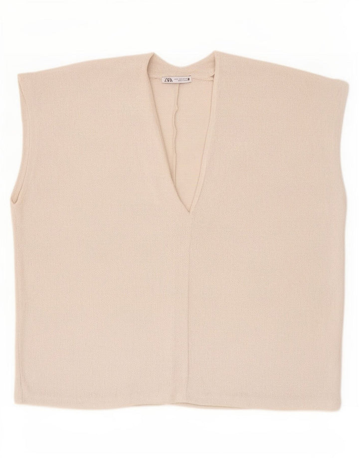 Bluză supradimensionată pentru femei Zara UK 14 Medium Bej Viscoză