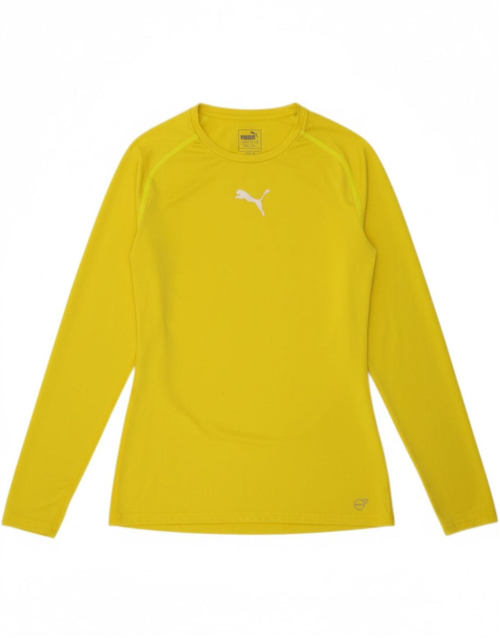 PUMA Womens Top Long Sleeve UK 14 Large Yellow Polyester Vintage Puma and Second-Hand Puma from Messina Hembry 
