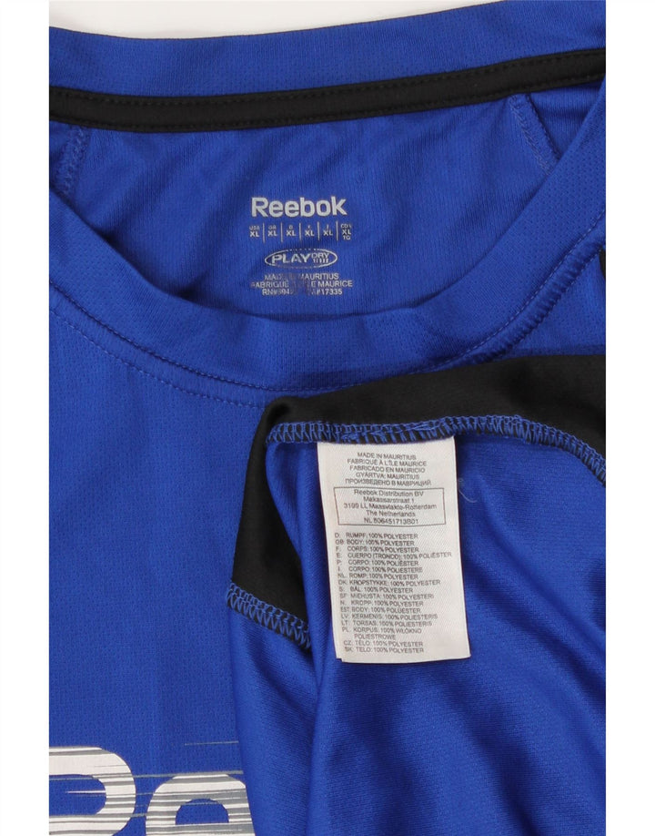 Tricou grafic pentru bărbați Reebok Top XL, albastru, poliester color bloc