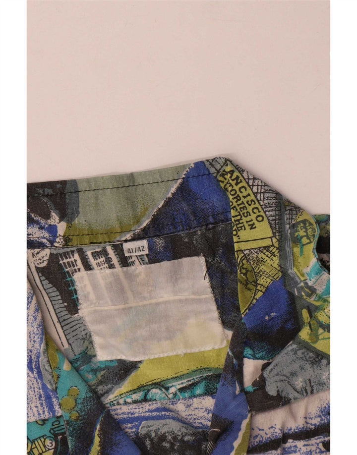 Cămașă Vintage pentru bărbați cu model abstract Mărimea 41/42 mare, multicoloră