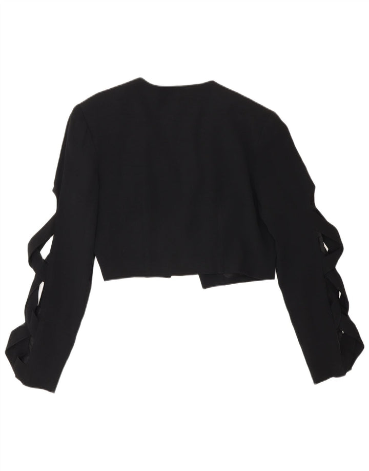Jachetă Bolero Vintage pentru femei IT 44 Medium Black Acetat