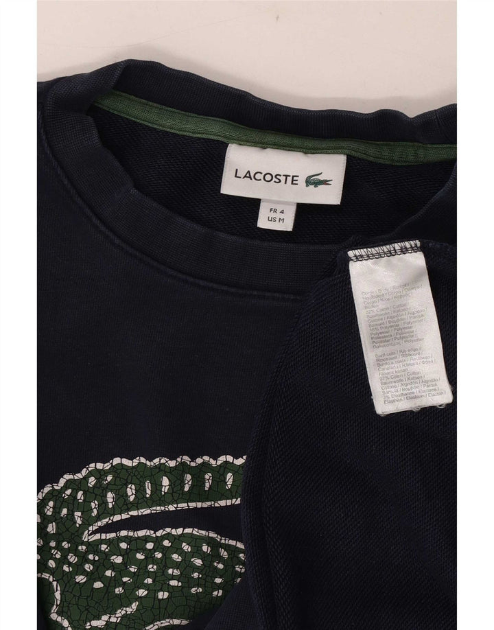 Hanorac grafic pentru bărbați Lacoste Pulover Mărimea 4 Mediu Bumbac bleumarin