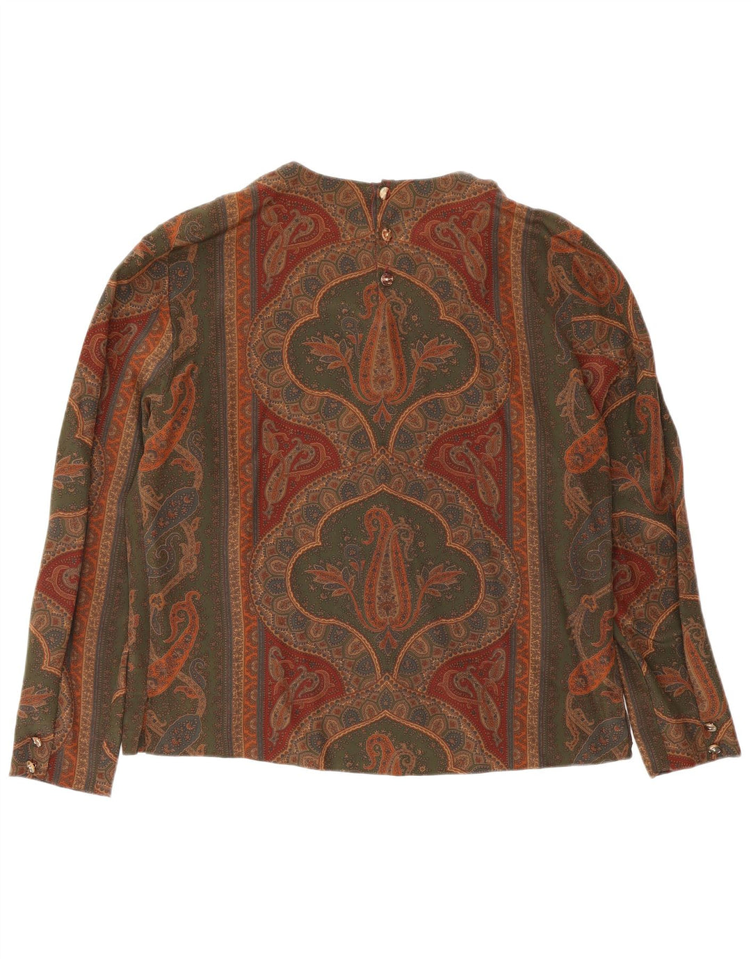 Bluză Vintage Femei Top IT 46 Mare Gri Paisley Mătase