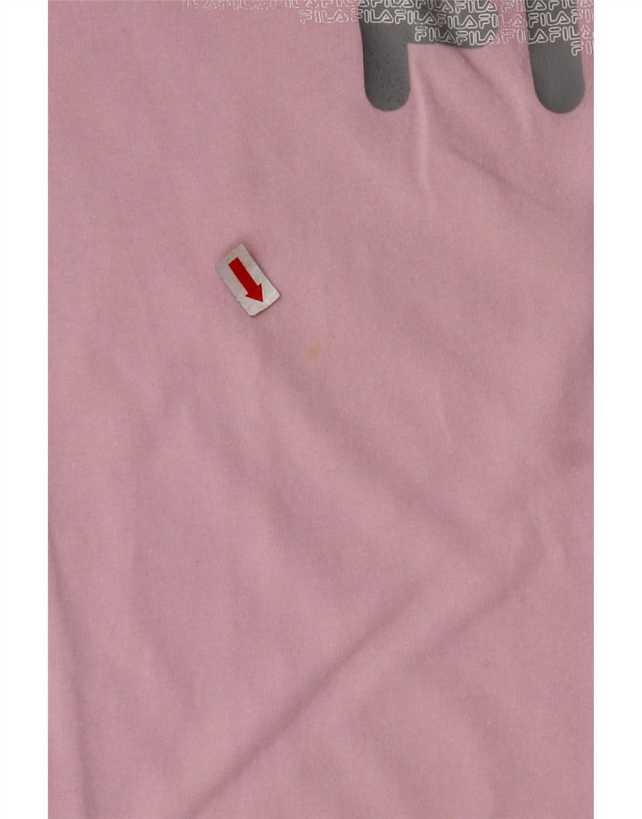 Tricou crop cu grafic FILA pentru femei Top UK 10 Small Pink