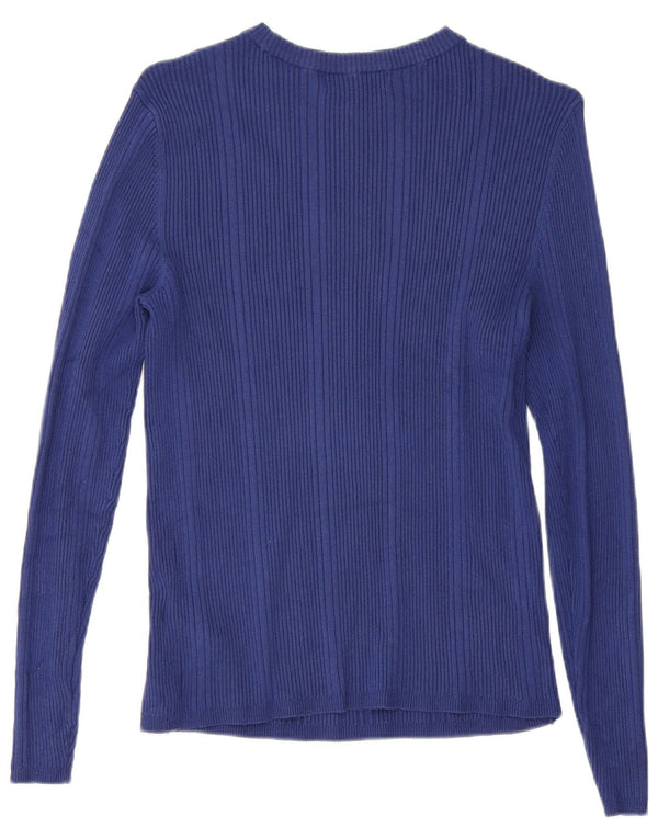 Crop Top pentru femei Marks & Spencer cu mânecă lungă UK 10 Small Blue Viscose