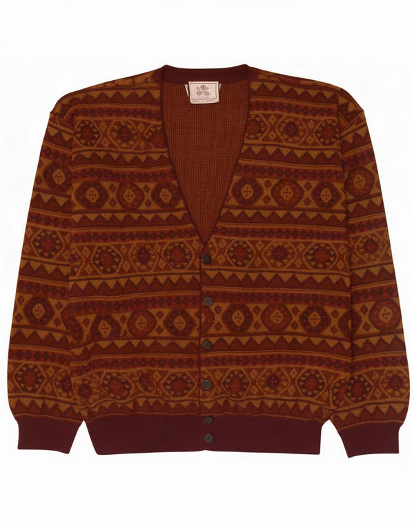 Pulover cardigan pentru bărbați De Pietri XL maro geometric
