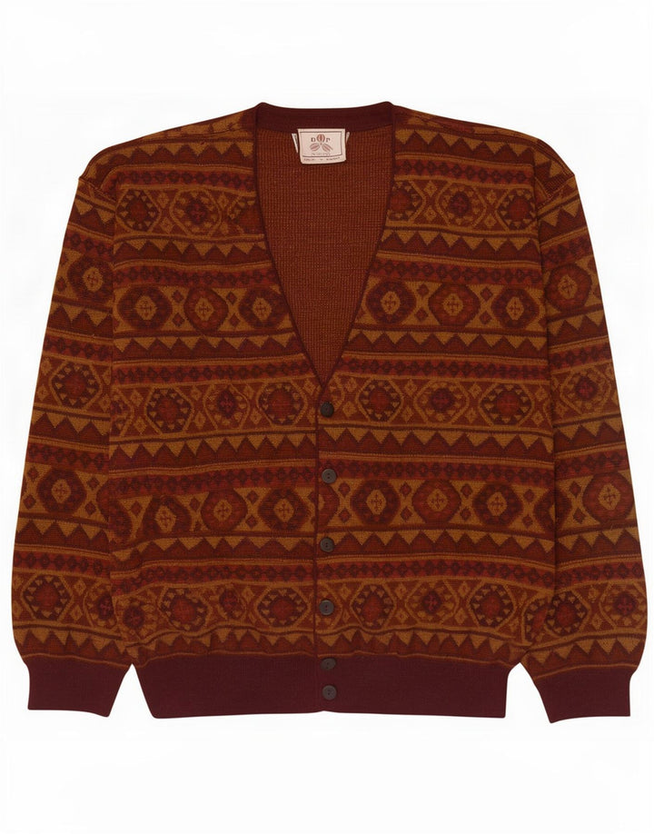 Pulover cardigan pentru bărbați De Pietri XL maro geometric