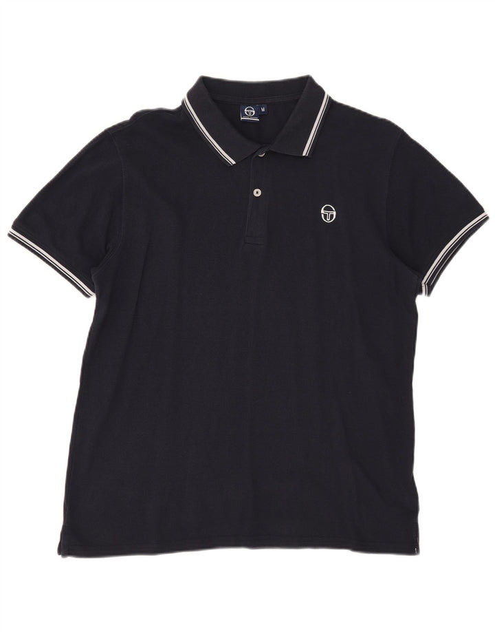 Tricou polo Sergio Tacchini pentru bărbați, bumbac, albastru bleumarin mediu