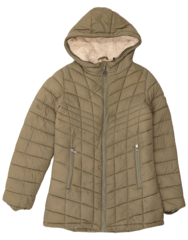Jachetă căptușită pentru fete Dkny Sherpa 14-15 ani, mare, kaki, nailon