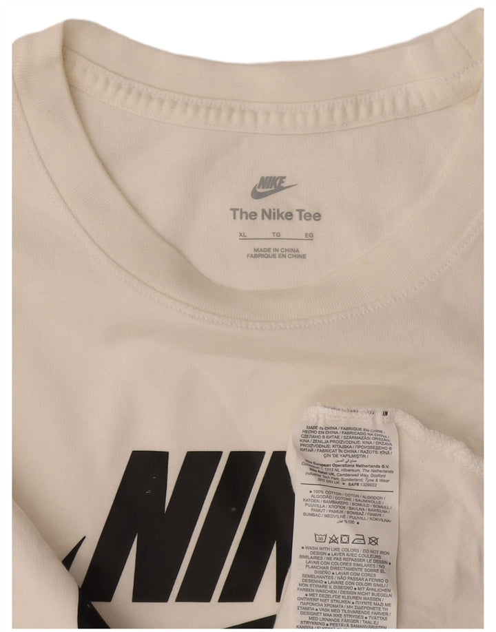 Top grafic pentru bărbați Nike cu mânecă lungă XL, bumbac alb