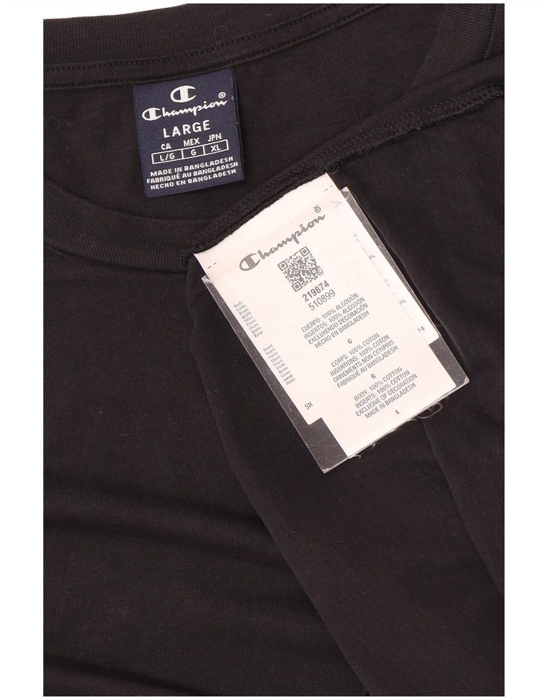 Tricou pentru bărbați Champion Top mare din bumbac negru